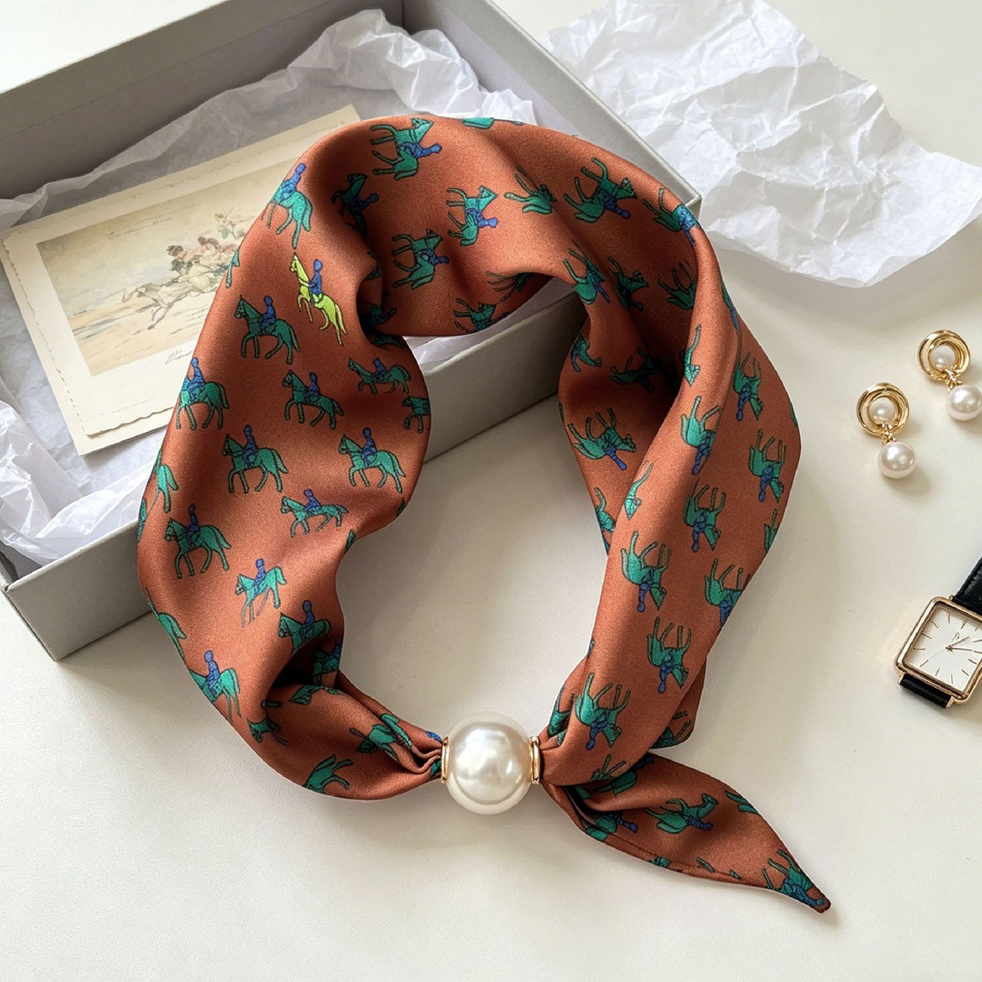 Face Scarf Mask - Lenço Magnético de Pérolas Luxury Knight