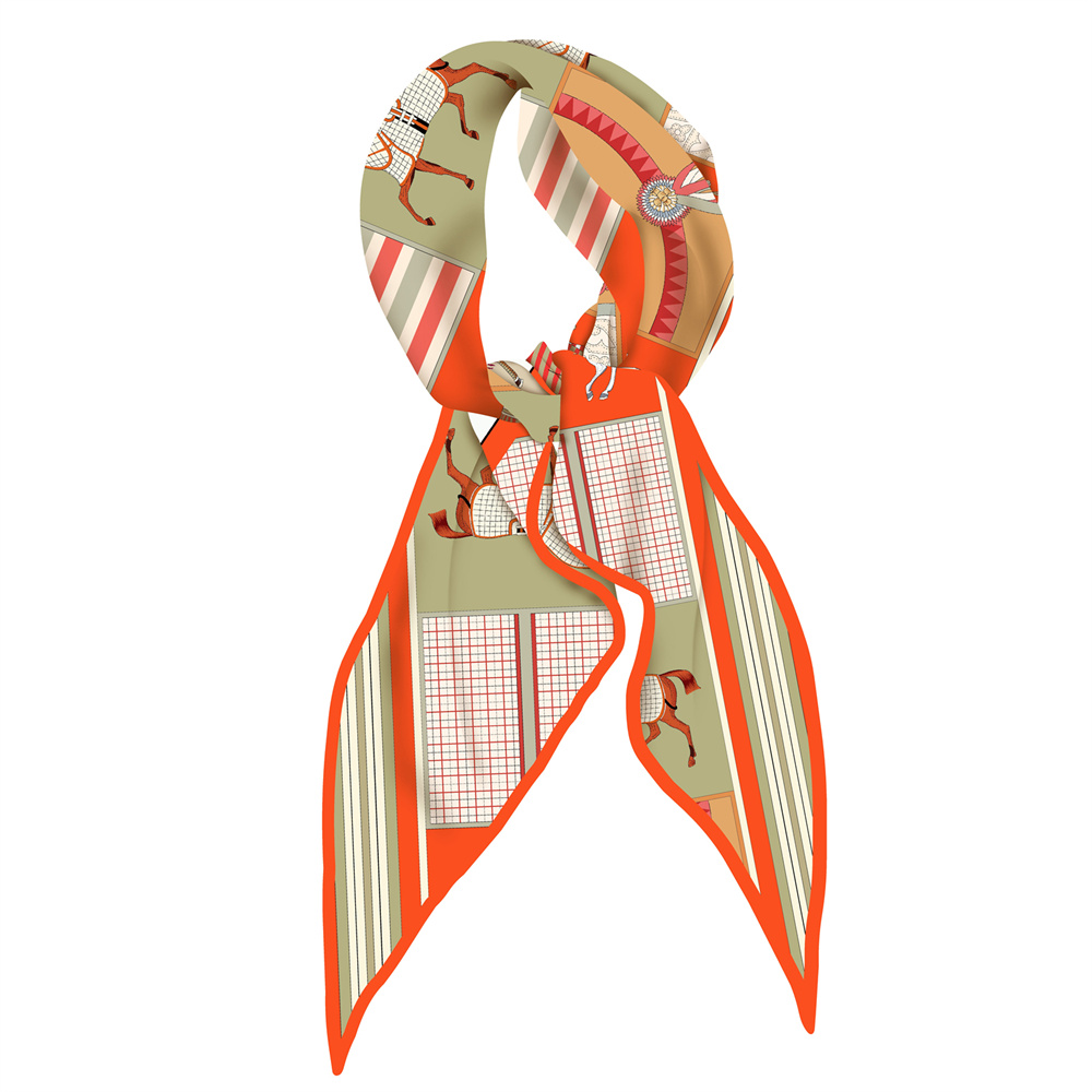 Face Scarf Mask - Novos Lenços de Seda Estampados com