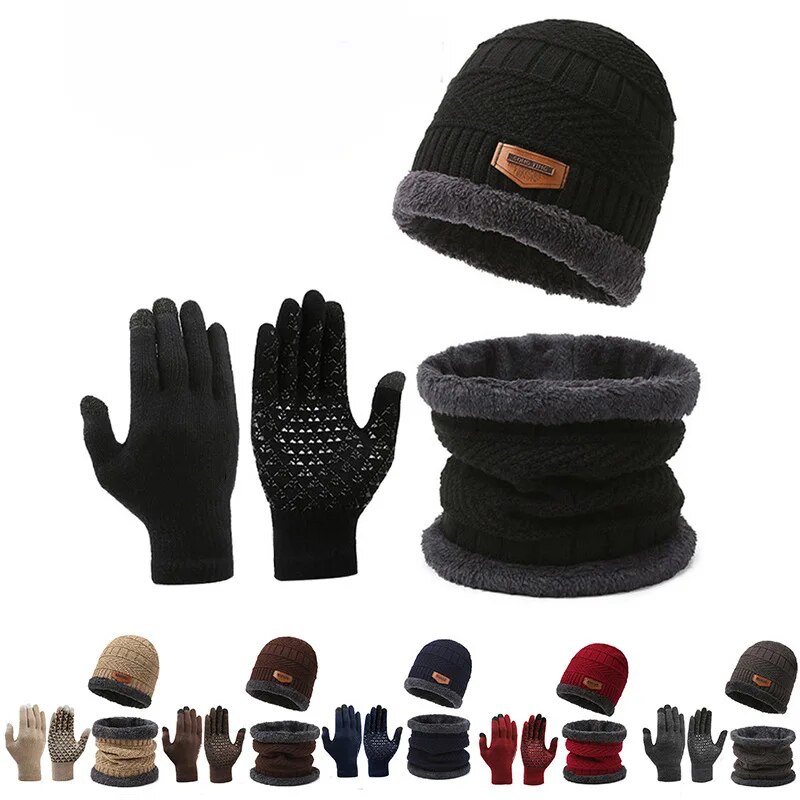 Muffler Men Wool - Chapéu de malha de cashmere windproof