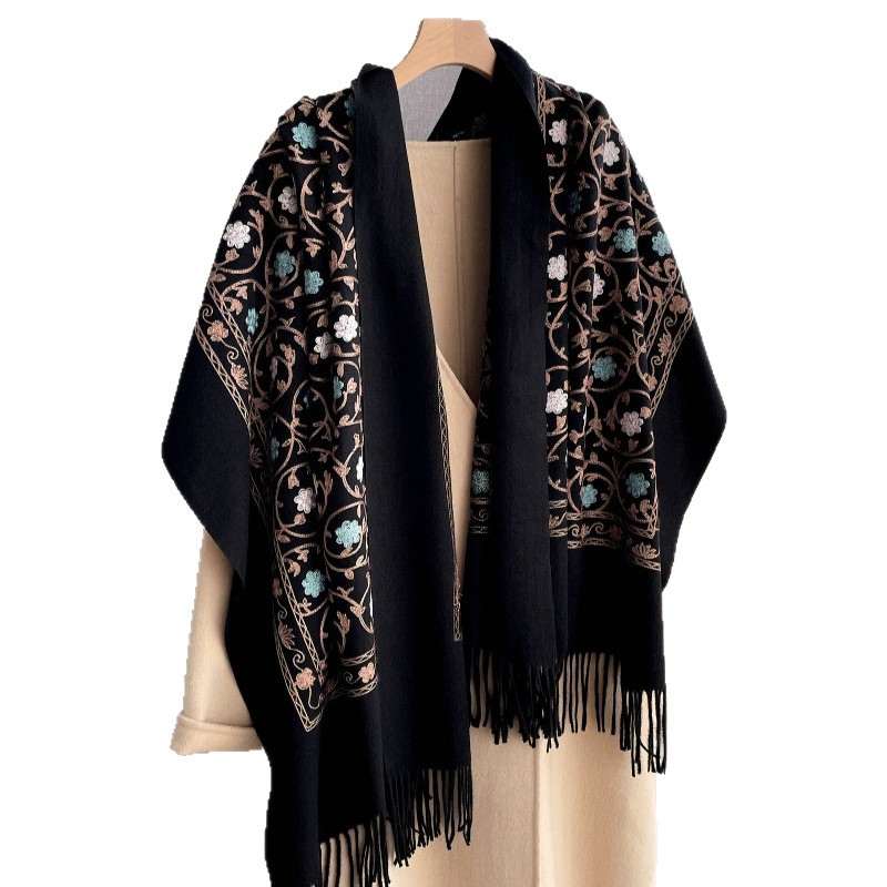 Woven Scarf Blanket - 2025 novo bordado cachecol de caxemira