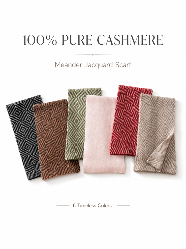 Muffler Men Wool - Cachecol 100% Cashmere, Cachecol Jacquard de