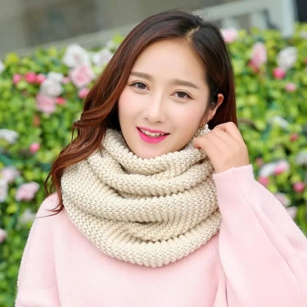 Cachecol de cor sólida e quent - Infinity Scarf Knit avaliação e preço